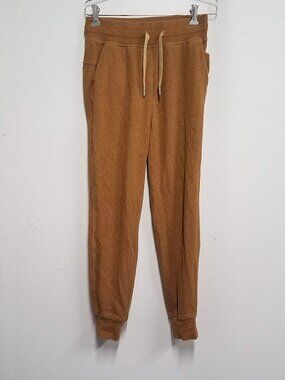 Lululemon Warm Down Mid-Rise Joggers Womens 4 Yellow Goldenrod Knit LW5EHFS